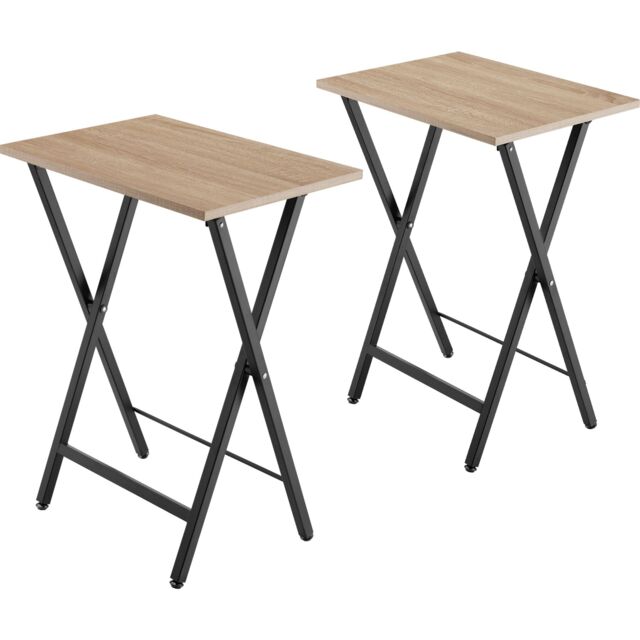 Bedside Table Phoenix Set of 2 - industrial style, foldable Brown industrial wood light, oak Sonoma 48 x 36 x 66,50 cm 2
