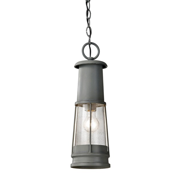Chelsea Harbor 1 Light Outdoor Ceiling Pendant Light Storm Cloud, E27