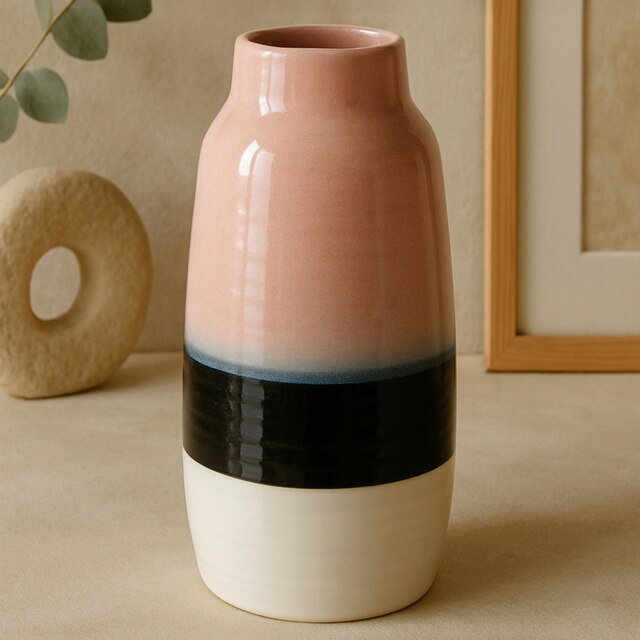 Caldera Tie Dye Effect Tapered Vase Pink