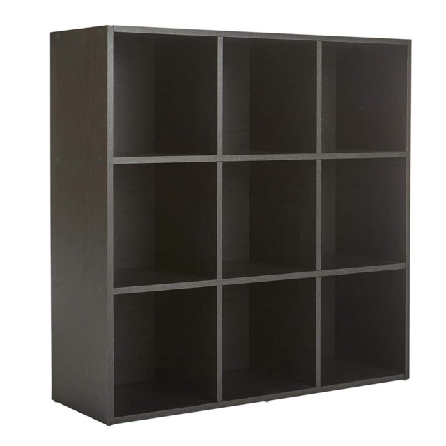 Storage Cube 9 Shelf Bookcase Wooden Display Unit Organiser Black