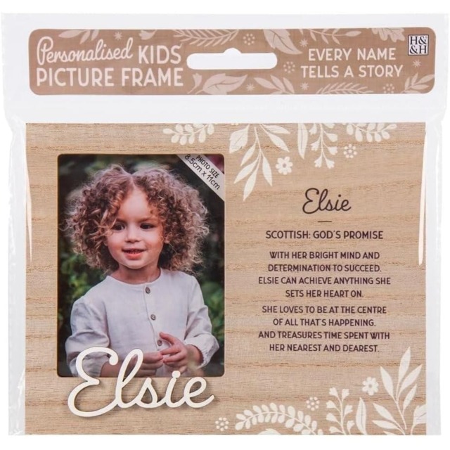 History & Heraldry Pre-Personalised Kids Wooden Picture Frame - Elsie