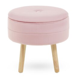 Orsina Stylish Pink Velvet Stool, Durable Kitchen Bar Stool For Bedroom, Versatile Design Bar Stool For Guests