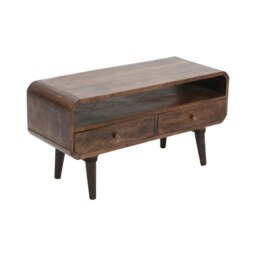 Winnie Dark Mango Wood TV Stand with 2 Drawers Brown 1