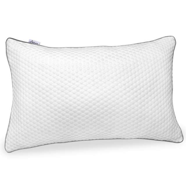 Aamira Premium Orthopaedic Shredded Memory Foam Bed Pillow 70x45 cm, Neck Support White White Single Pack 1