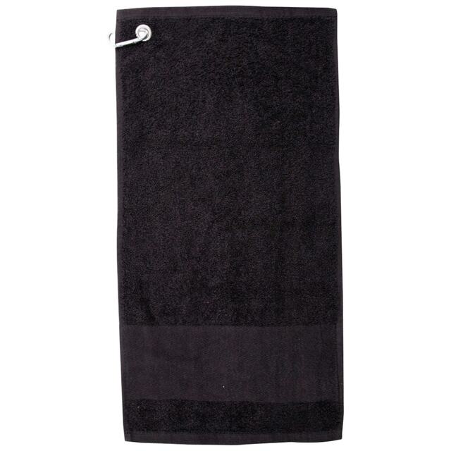 Towel City Printable Border Golf Towel - Black - One Size