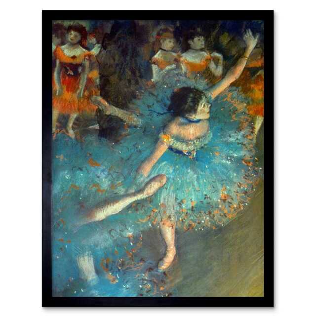 "Degas Dancer Old Master Painting Home Decor 12x16"" Framed Wall Art Print"
