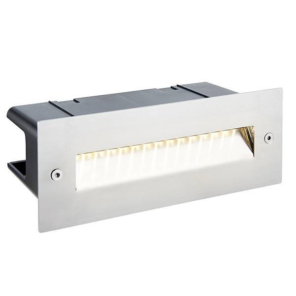 Seina Integrated LED Outdoor Recessed Light Marine Grade Brushed Stainless Steel, Frosted IP44