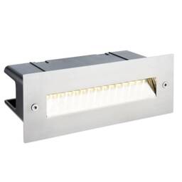 Seina Integrated LED Outdoor Recessed Light Marine Grade Brushed Stainless Steel, Frosted IP44
