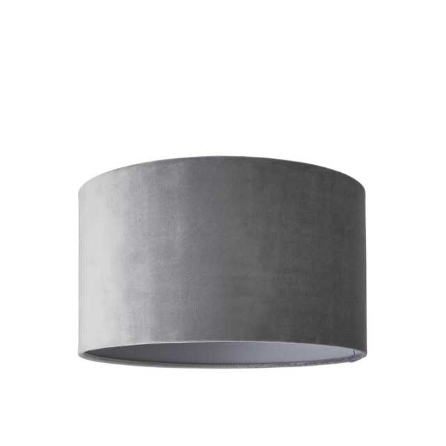 ValueLights Reni Medium Grey Velvet Pendant Shade Grey