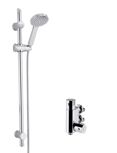 Balterley Contemporary Bar Mixer Shower Set Thermostatic Round - Vertical Bar Valve - JTY035