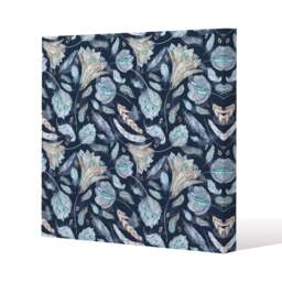Boho Chic Indigo Pattern (Canvas Print) / 77 x 77 x 4cm Multi