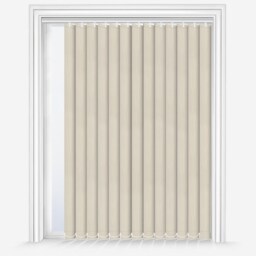 180cm Cream Dimout Vertical Blind 89mm Slats 140cm Drop Cream Cream