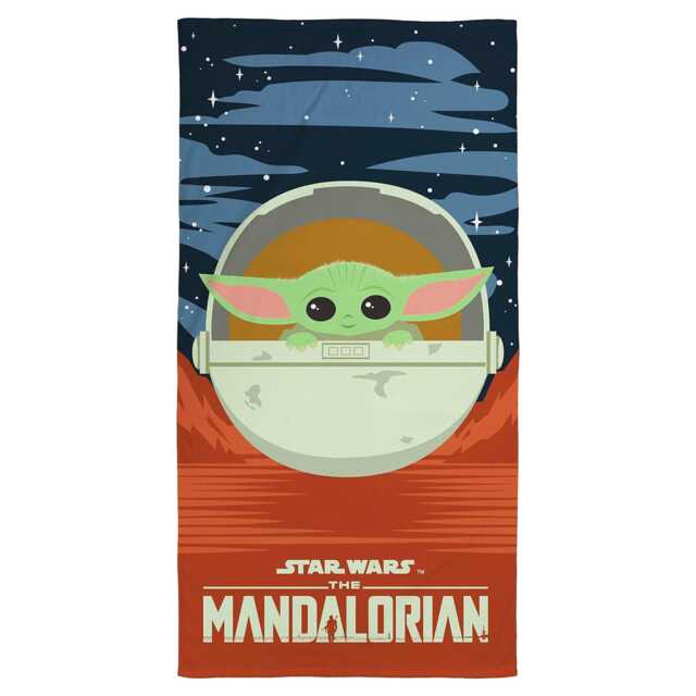 Star Wars: The Mandalorian Baby Yoda Towel Blue Blue/Orange One Size 1
