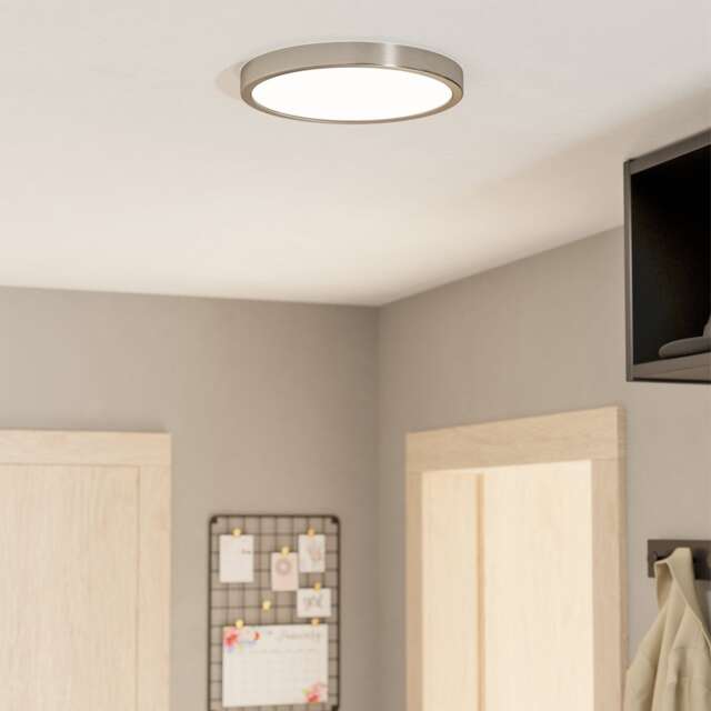 EGLO Fueva 6 Chrome LED Ceiling Light, 27cm Black