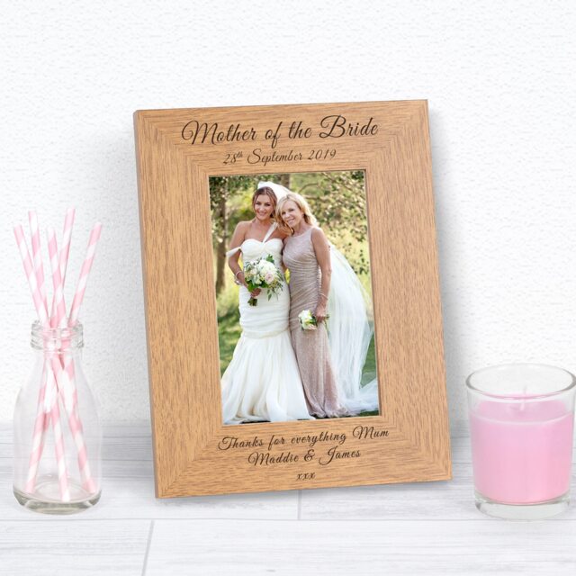 Personalised Wedding Party Wood Picture Frame 6 x 4 Mum Wedding Gift