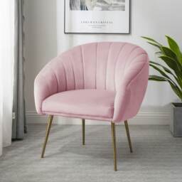 Helena Velvet Accent Chair - Pink