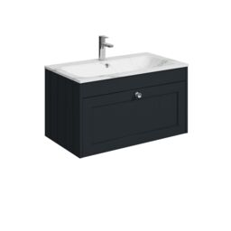 Balterley Wall Hung 1 Drawer Unit with Stone Basin 1 Tap Hole Grey 431 x 800 x 453mm