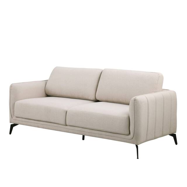 Oslo Modern Scandi Style Fabric Living Room 3 Seater Sofa (Beige)