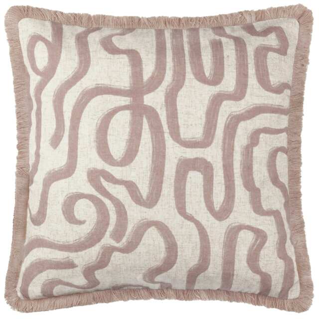 Hoem Lina Abstract Printed Soft Pink Filled Cushion 45 x 45 cm Multi