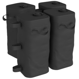 Outsunny Set of 4 Heavy Duty Gazebo Weights Bags, 500D Sand Weights, Black Black Black 22 x 22 x 50 cm