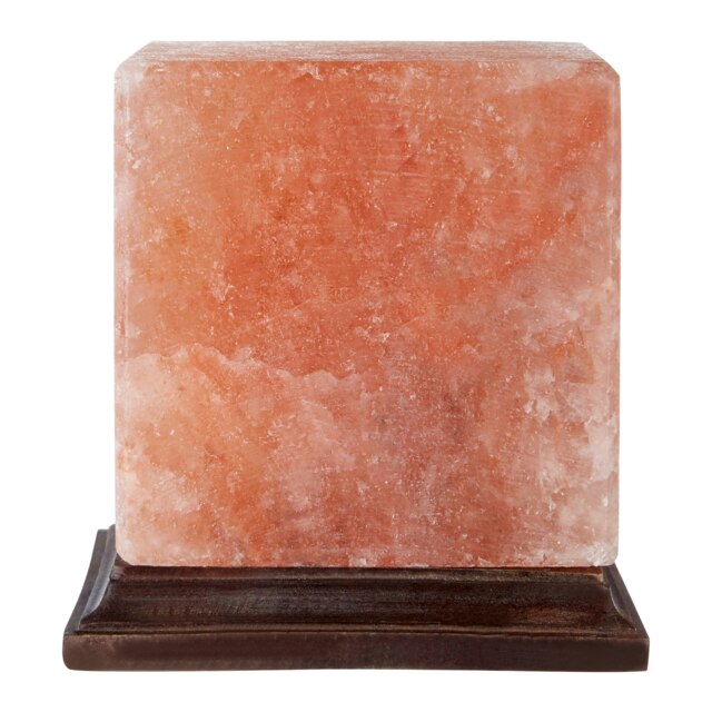 Interiors by Premier Nepal Box Salt Lamp, Square Himalayan Salt Chunks In Wooden Cage Frame, Emits Soft Amber Glow To Enhance
