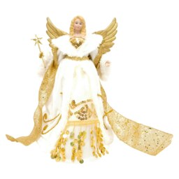 "12"" Gold & Cream Tree Top Angel"