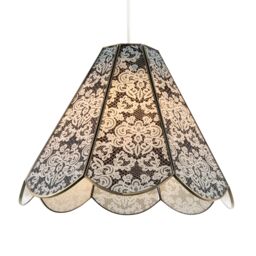 Classic Traditional White Floral Glass Pendant Ceiling Lighting Shade