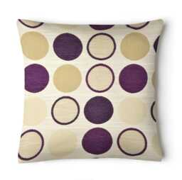 Modern Contrast Textured Circle Large Scatter Cushion - 56cm x 56cm Purple Aubergine