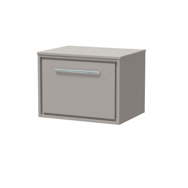 Balterley Framed Design Wall Hung Single Drawer Vanity with Worktop Grey Pebble Grey 449 x 605 x 460mm