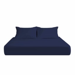 Microfibre Soft Touch Fitted Sheet 25cm Skirt Plain Dyed Bed Linen Blue Navy Blue Super King