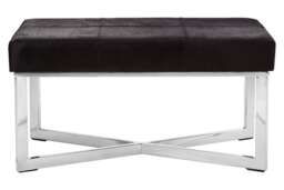 Kensington Townhouse Black Hair On Leather Leather Bench