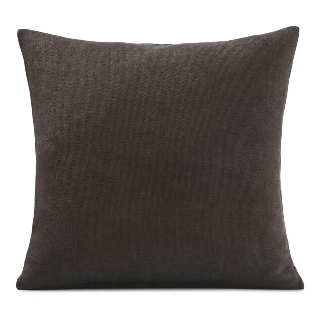 Plain Chenille Velvet 45cm x 45cm Chocolate Cushion Set of 4 Brown 45cm x 45cm x 10cm 4