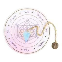 Something Different Opalite Pendulum Divination Kit - White/Gold/Blue - One Size