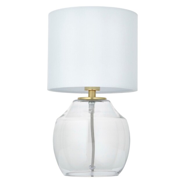 Fabia - Satin Brass and Clear Glass 33cm Table Lamp