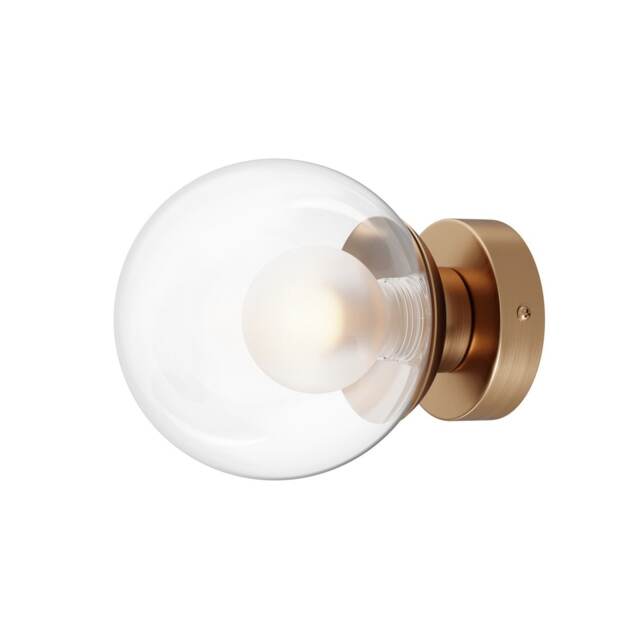 Basic Form Modern 15cm Globe Wall Lights Gold 1xG9 Glass Shade
