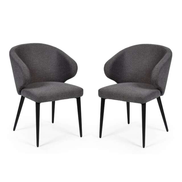 Fairmont Premium Mid Grey Fabric Dining Chairs - Set of 2