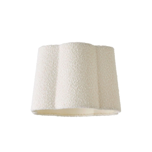 ValueLights Amy Cream Boucle Scallop Ceiling Floor Table Shade