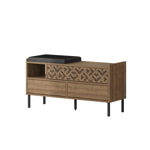 Decortie Heaton Shoe Storage Bench 111x37x56.5cm Dark Oak Effect