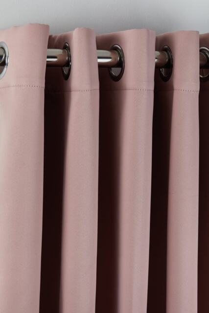 Woven Thermal Blackout Eyelet Curtains Pink 168cm x 183cm Pink Pink
