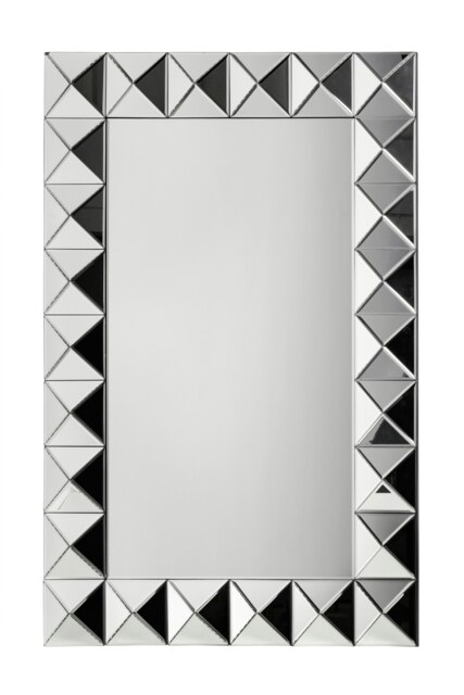 Lidia 3D Effect Rectangular Wall Mirror Silver