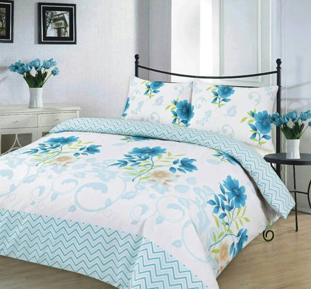 Bethany Floral Duvet Cover Set - Super King - Blue