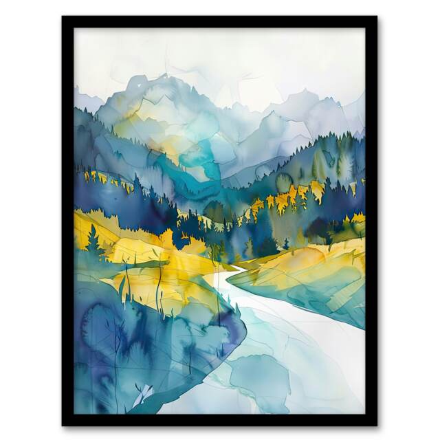 Yosemite National Park Hiking Trail Home Decor Black Framed Wall Art Print A4