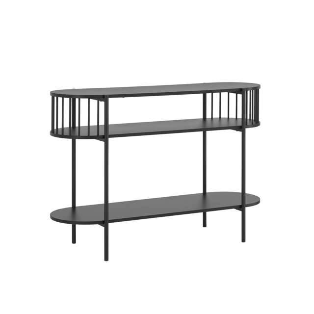 SoBuy Industrial Console Table with Storage, Black, 43.3x15.3x29.9 in, 16.95 kg - FSB90-SCH