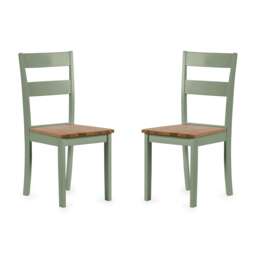 Westbury Elegant Sage Green and Natural Dining Chairs - Set of 2