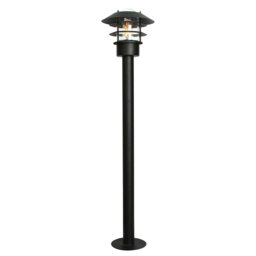 Helsingor 1 Light Outdoor Coastal Bollard Lantern Black IP44, E27