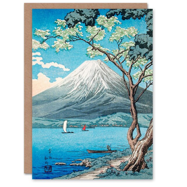 Hiroaki Takahashi Art Card Mount Fuji From Lake Yamanaka