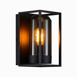 Nordlux Griffin Outdoor Wall Light Black Aluminium Solar E27 Sensor Tinted Glass - Mains Powered, IP44