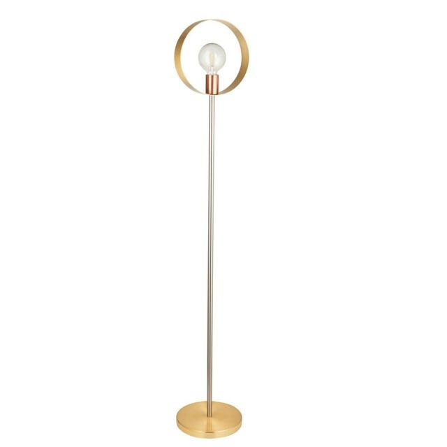 Hoop Complete Floor Lamp, Brushed Brass, Nickel, Copper Plate