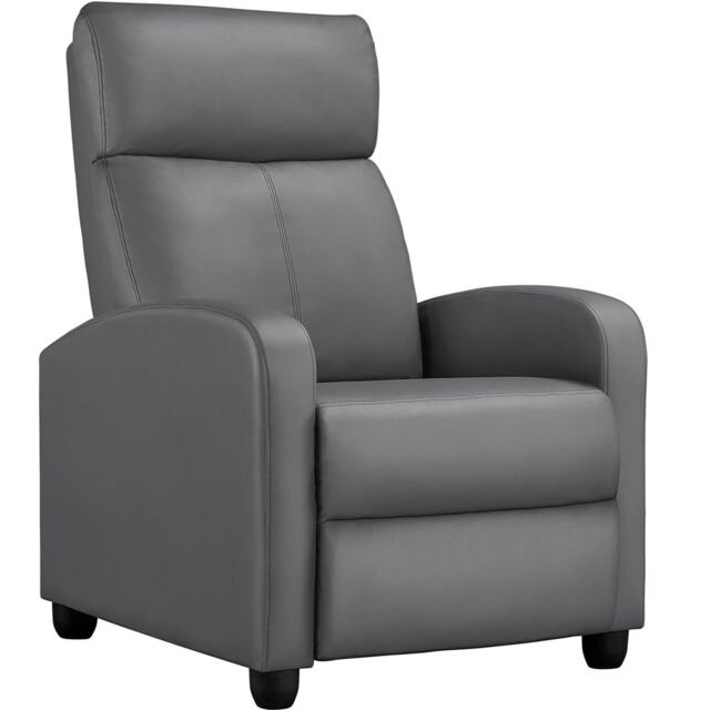 Yaheetech PU Leather Recliner Sofa with Pocket Spring