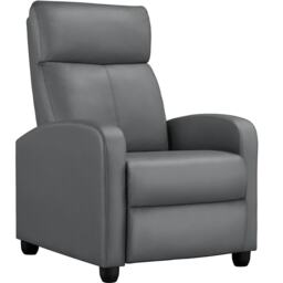 Yaheetech PU Leather Recliner Sofa with Pocket Spring
